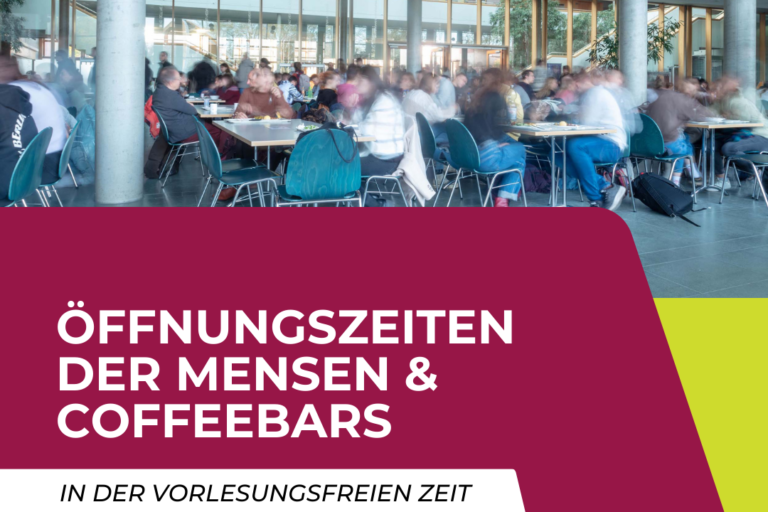 Eine Gruppe von Menschen, die an Tischen in einem Raum mit Säulen sitzen.